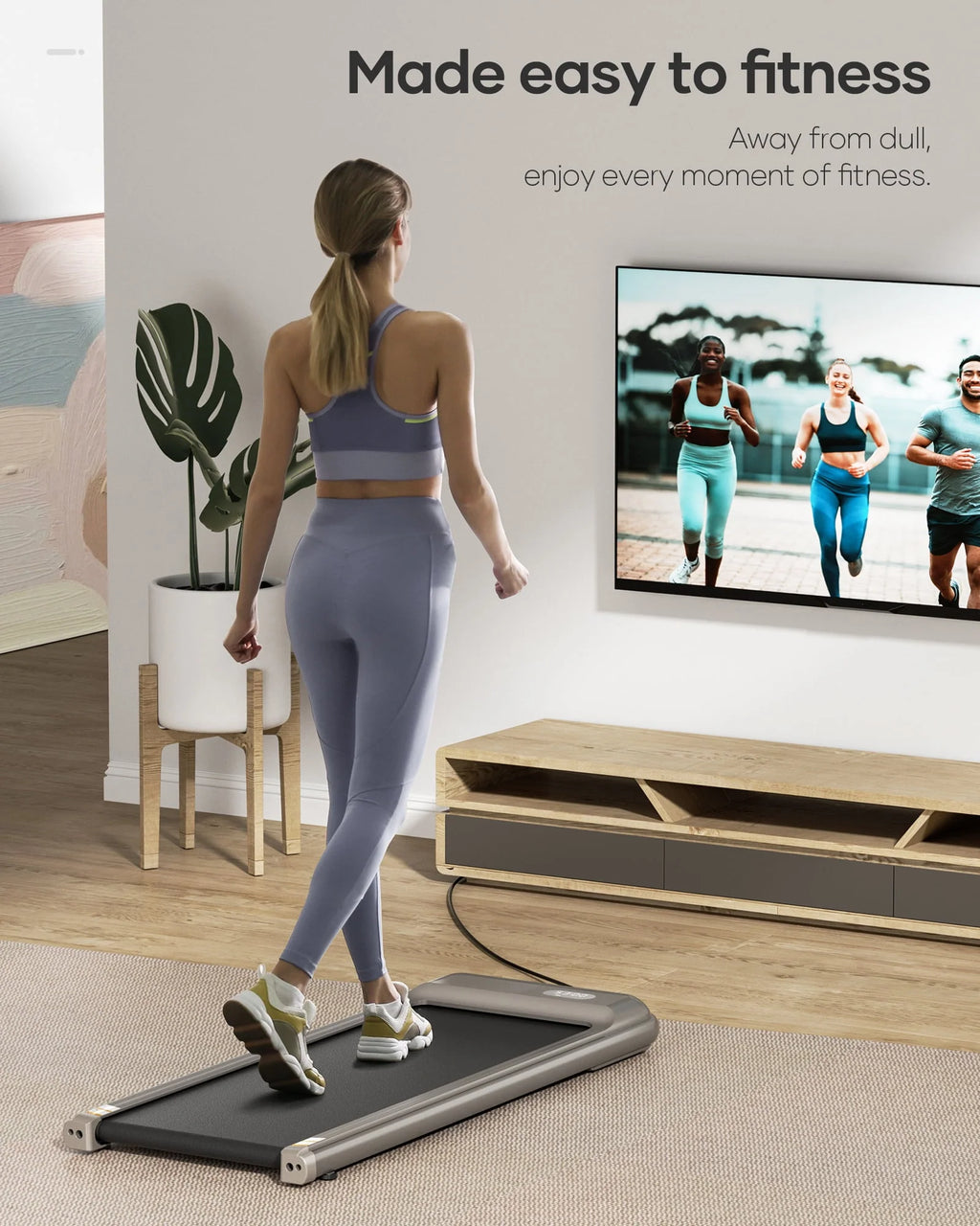 Treadmill Walking Pad with Remote Control 2 in 1 Portable Y406787