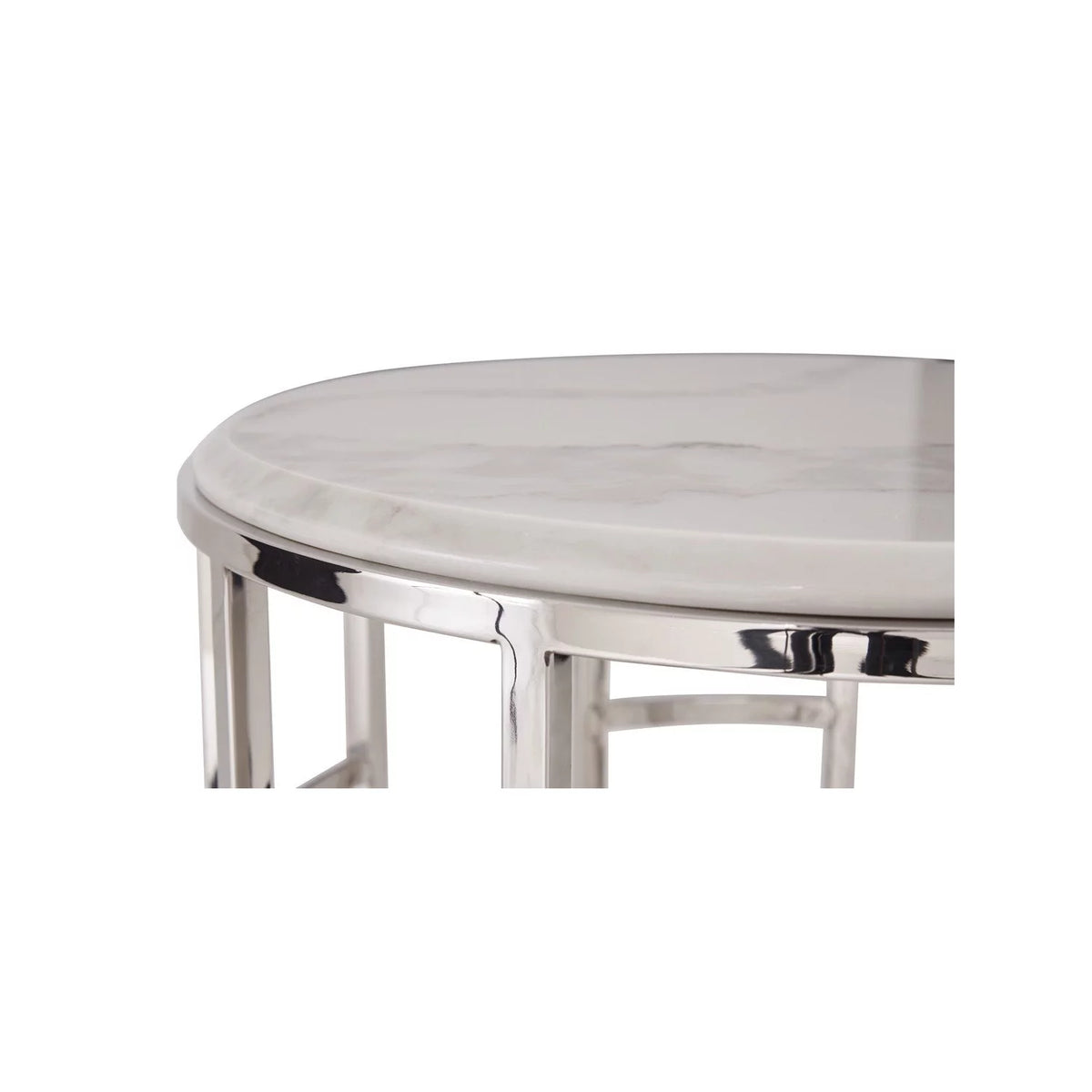 Round End Table with Marble Top I65312