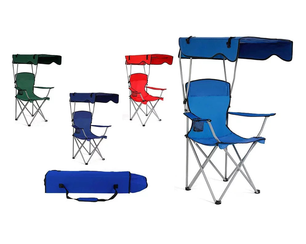 Red Portable Folding Camping Chair with Canopy P4020