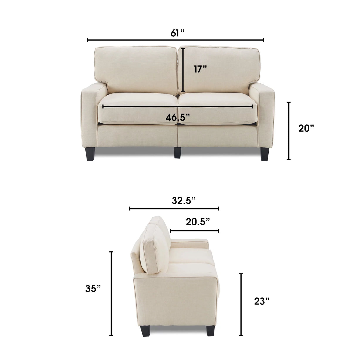 Buttercream Fabric Loveseat Y69731