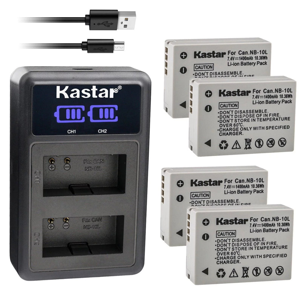 4-Pack NB-10L Battery and USB Charger R19462