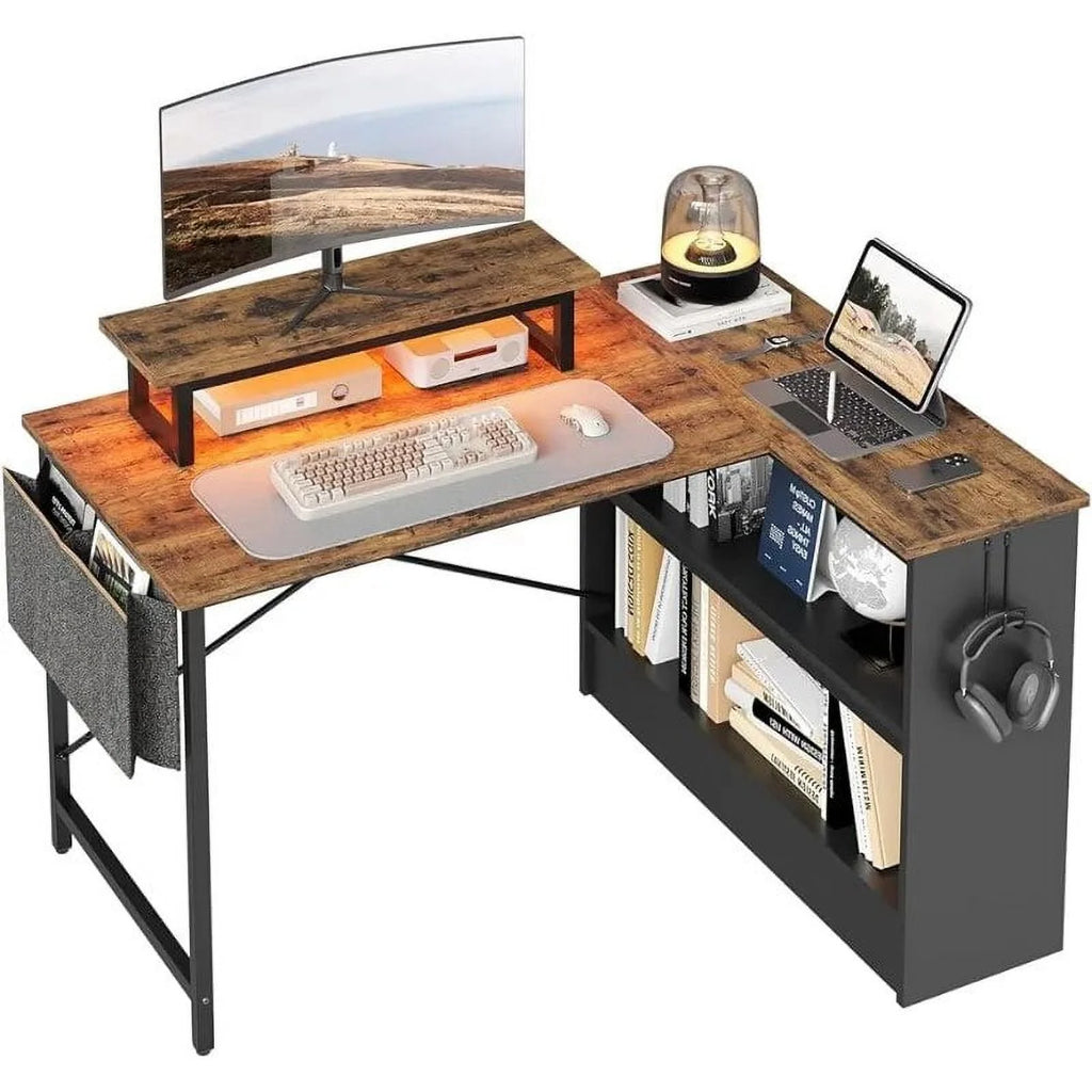 L Shaped Corner Computer Desk with Storage X3498