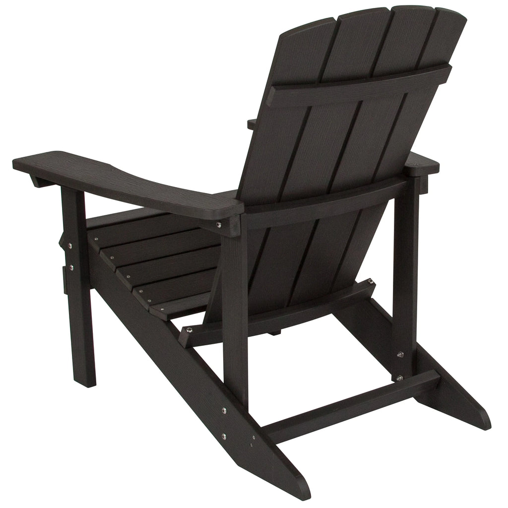 All-weather Poly Resin Wood Outdoor Adirondack Chair Set of 4 Slate Gray M7824