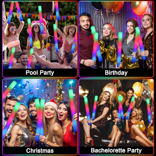 44 PCS Foam Glow Sticks with 3 Modes U249718