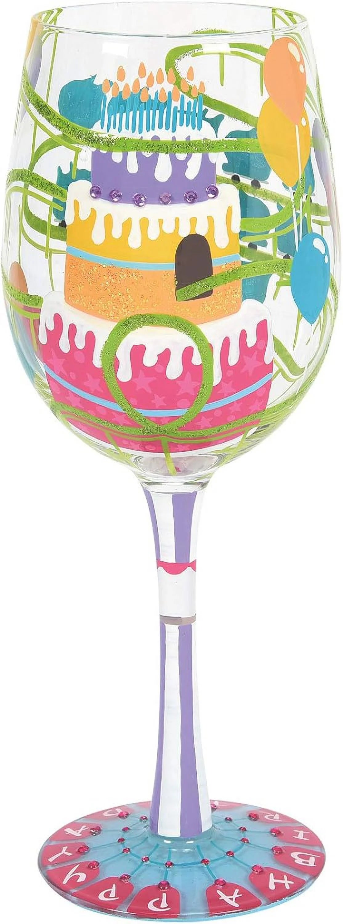 Hand-Painted Wine Glass, 1 Count (Pack Of 1), Multicolor M915