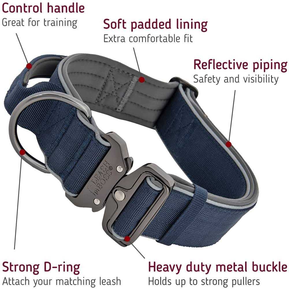 Heavy-Duty Adjustable Dog Collar with Handle A757956
