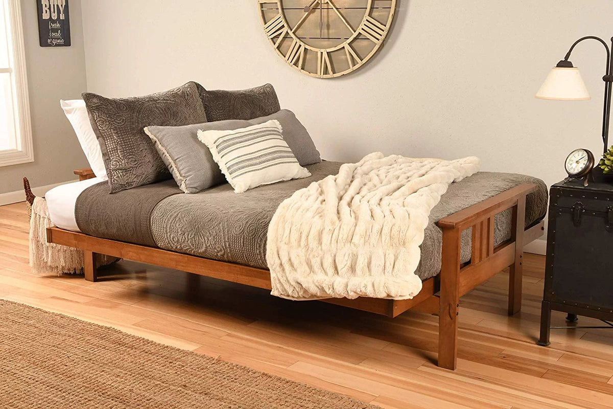 Full Futon with Fabric Mattress in Gray Stone U720410