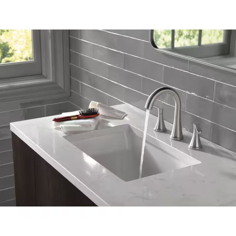 8 in. Widespread Double Handle Bathroom Faucet Brushed Nickel T654