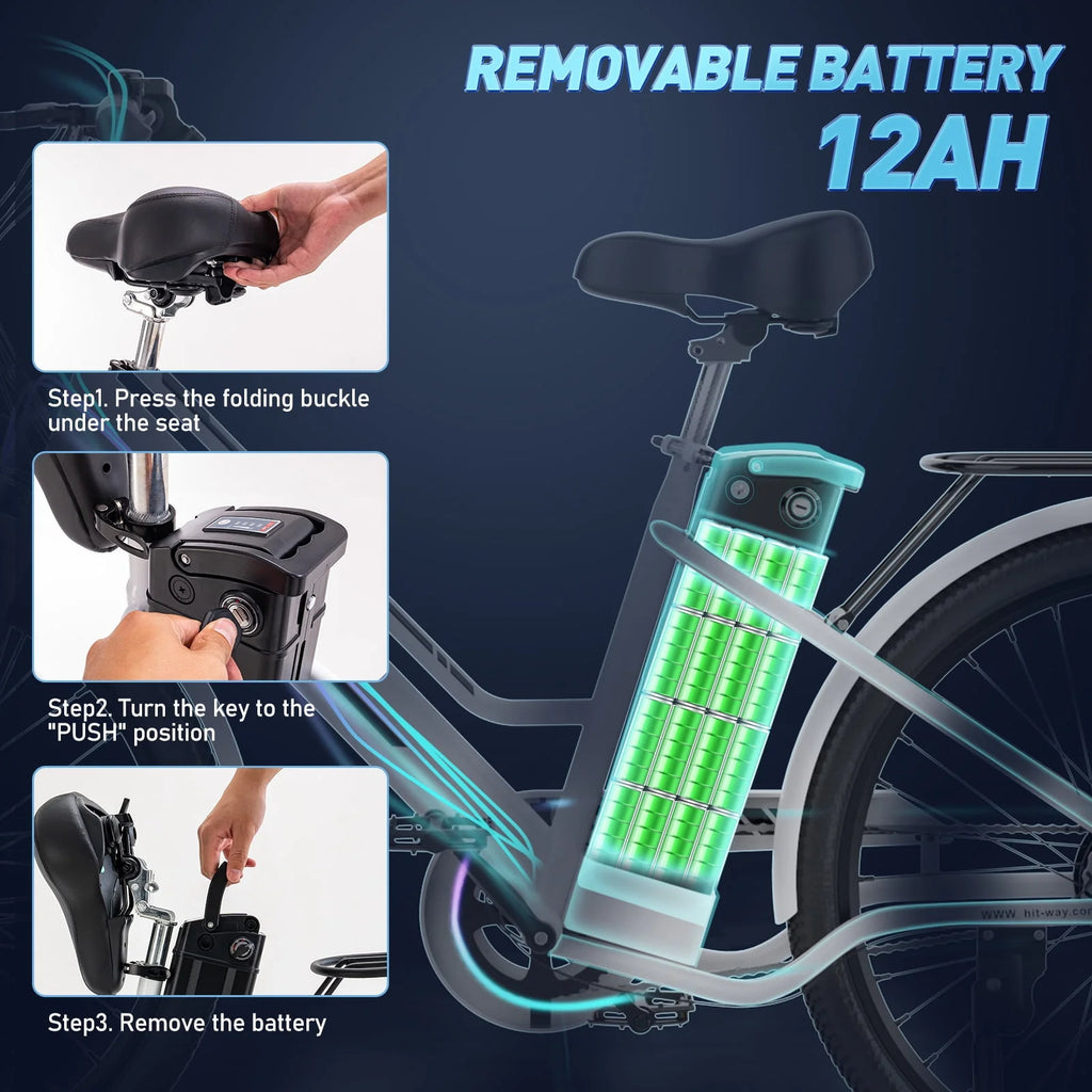 Electric Bike 500W Motor 36V 12AH Removable Battery S6936