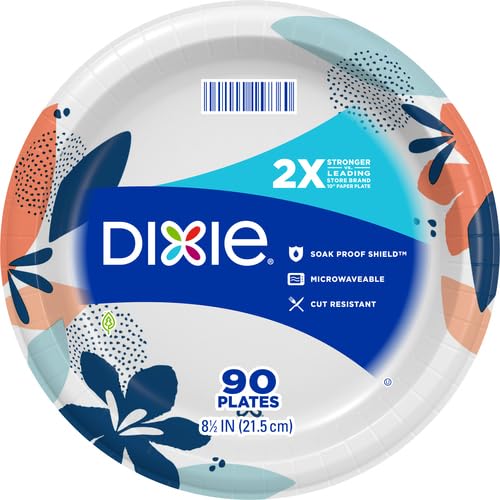 Medium Paper Plates, 8.5 Inch, 90 Count, Microwave-Safe, Disposable B44944