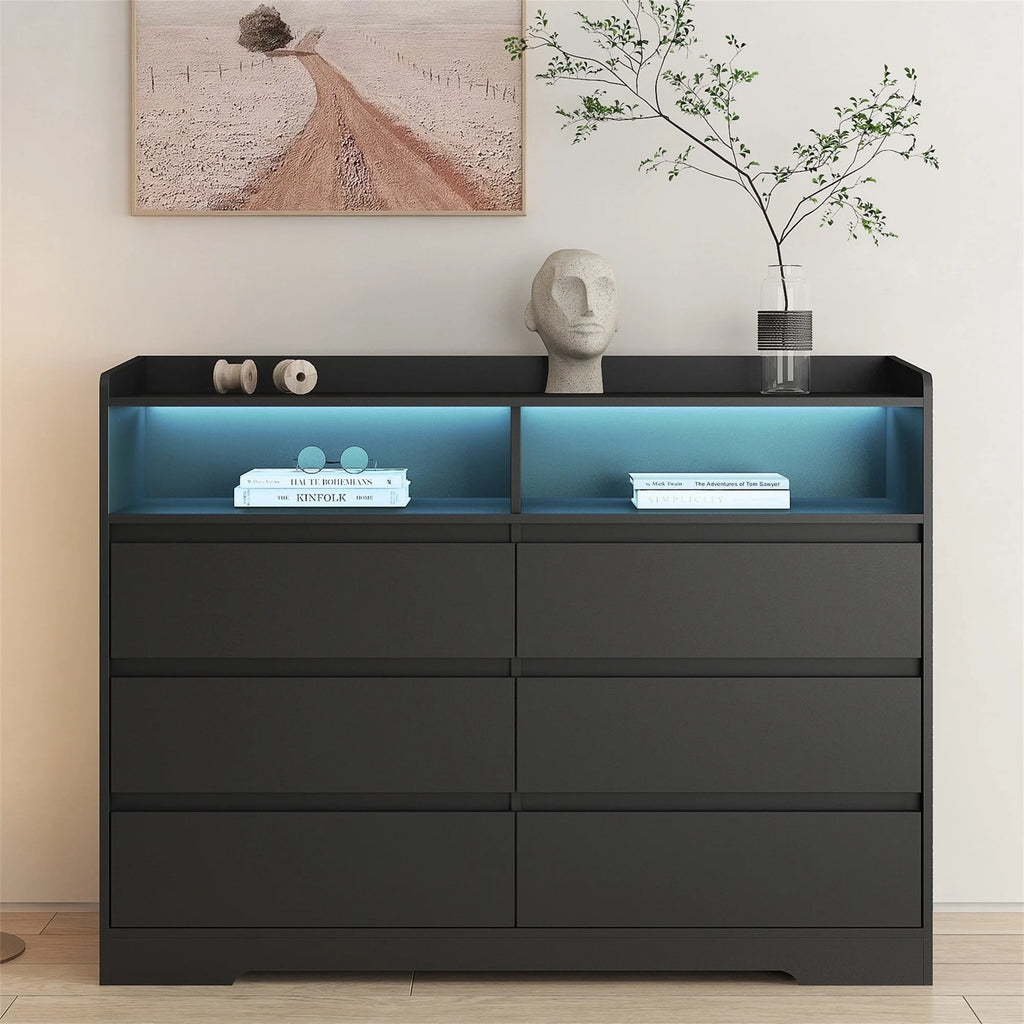 White 6 Drawer Dresser I33848