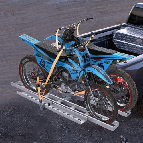 2-Bike 600 LBS Aluminum Motorcycle Hitch Mount Carrier with Ramp P725