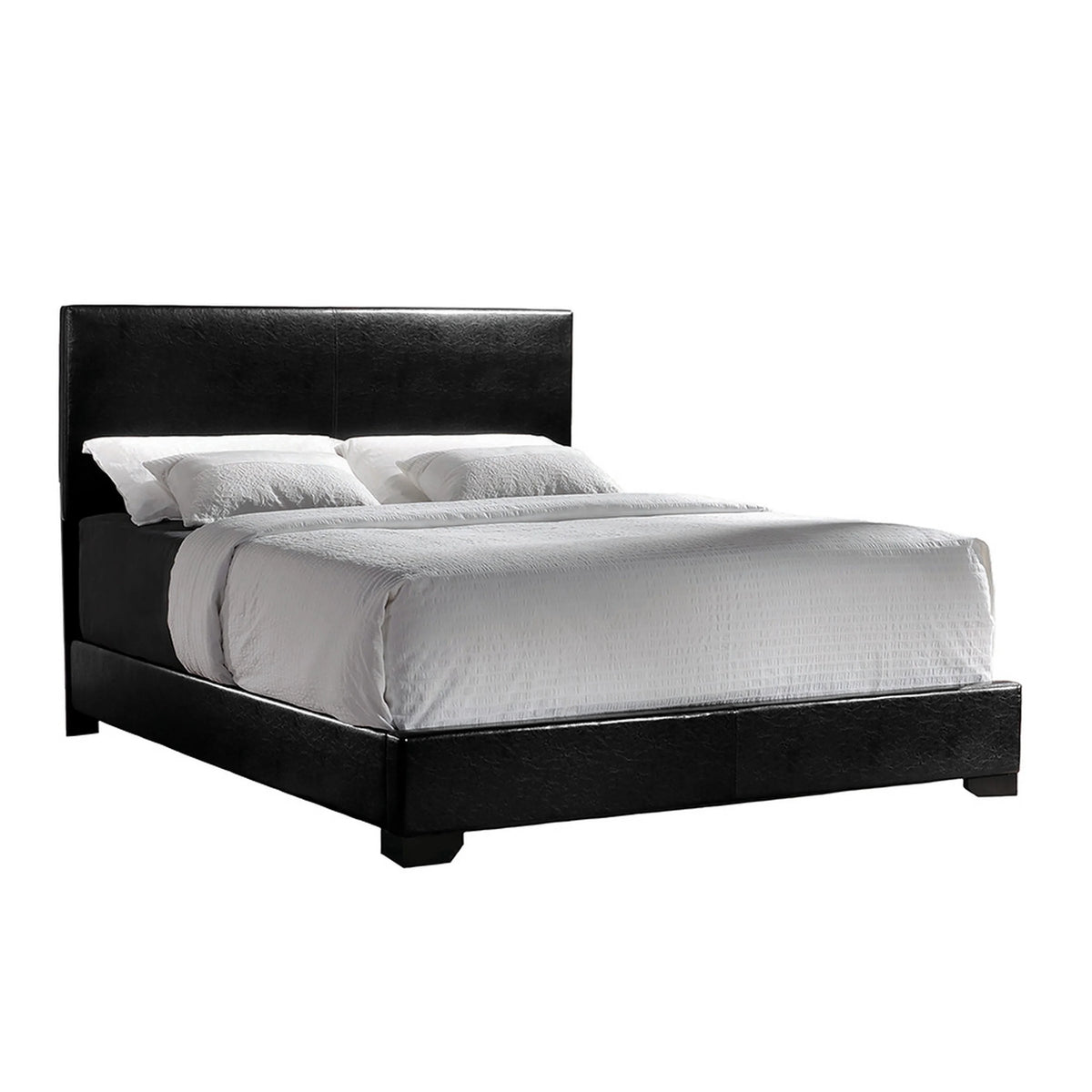 Queen Upholstered Panel Bed Black Z86970