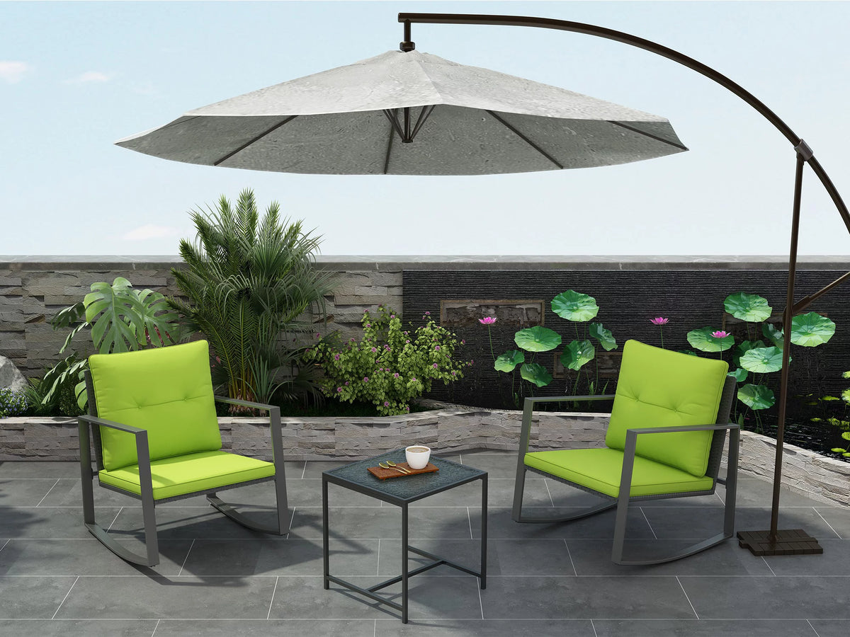 3-Piece Outdoor Bistro Set Green A609005