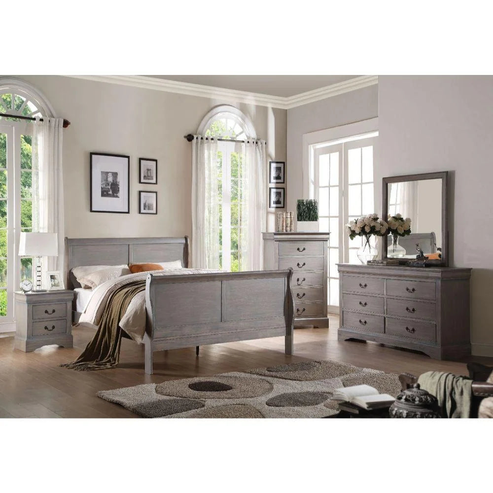 Antique Gray Full 6pcs Bedroom Set S1313