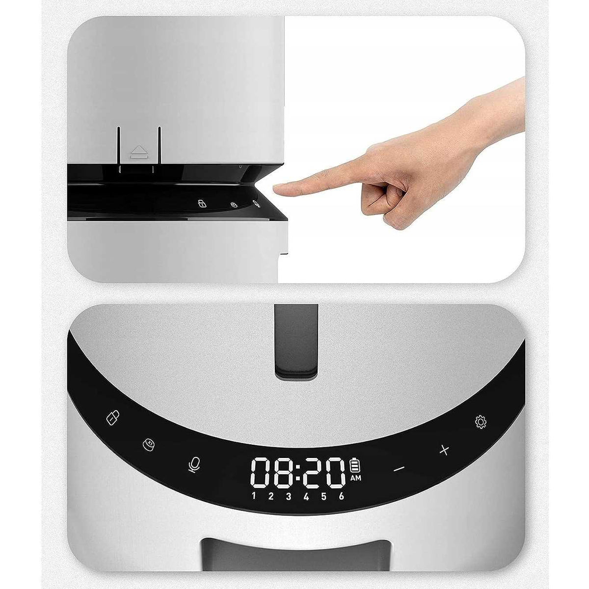 Automatic Cat Feeder 5L Dry Food Dispenser with Two Stainless Bowls Z732244