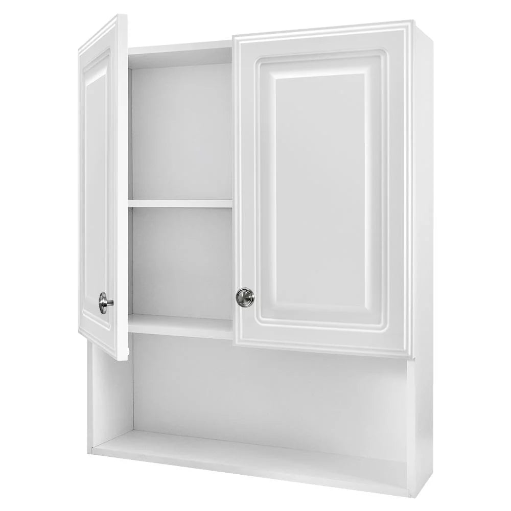 Framed Surface-Mount Bathroom Medicine Cabinet In White S8219