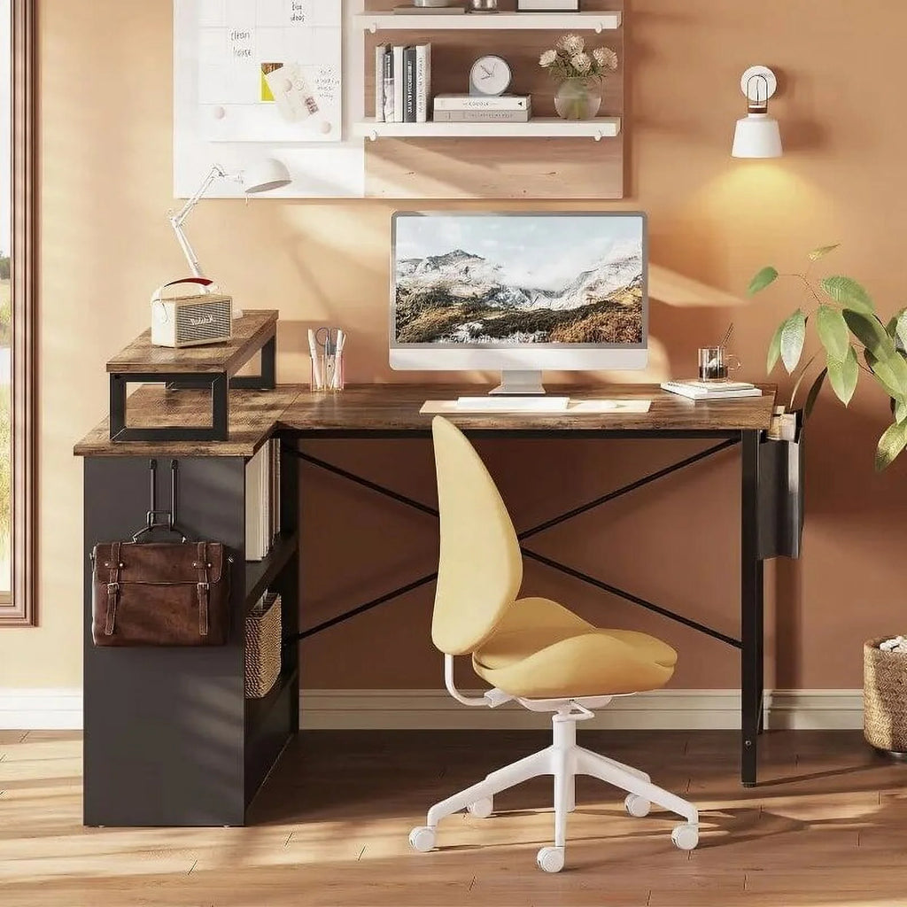 L Shaped Corner Computer Desk with Storage X3498