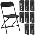 White Plastic Folding Chairs, 10 Pack Stackable Steel Frame O229384