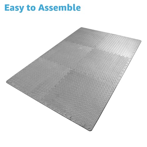1/2” Thick Foam Interlocking Exercise Mats, Pack of 6 C613322