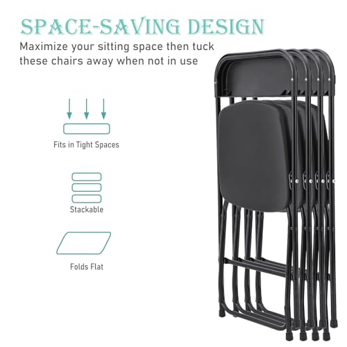 White Plastic Folding Chairs, 10 Pack Stackable Steel Frame O229384