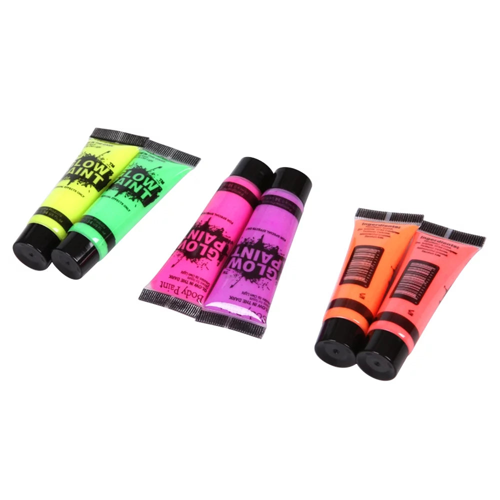 24 Tubes Glow in the Dark Face & Body Paint F301