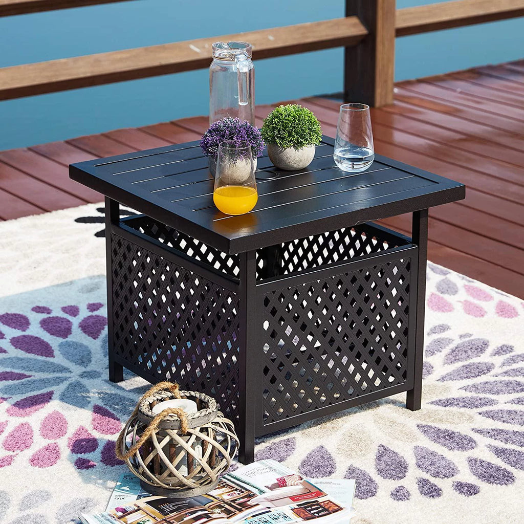 Black Metal Side Table O726
