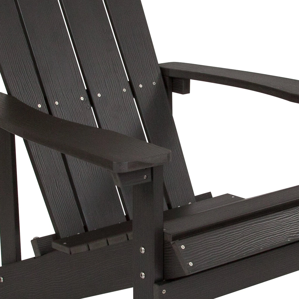 All-weather Poly Resin Wood Outdoor Adirondack Chair Set of 4 Slate Gray M7824