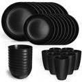 Wheat Straw Dinnerware Set for 8, 32 Pc Plastic Plates and Bowls H22182