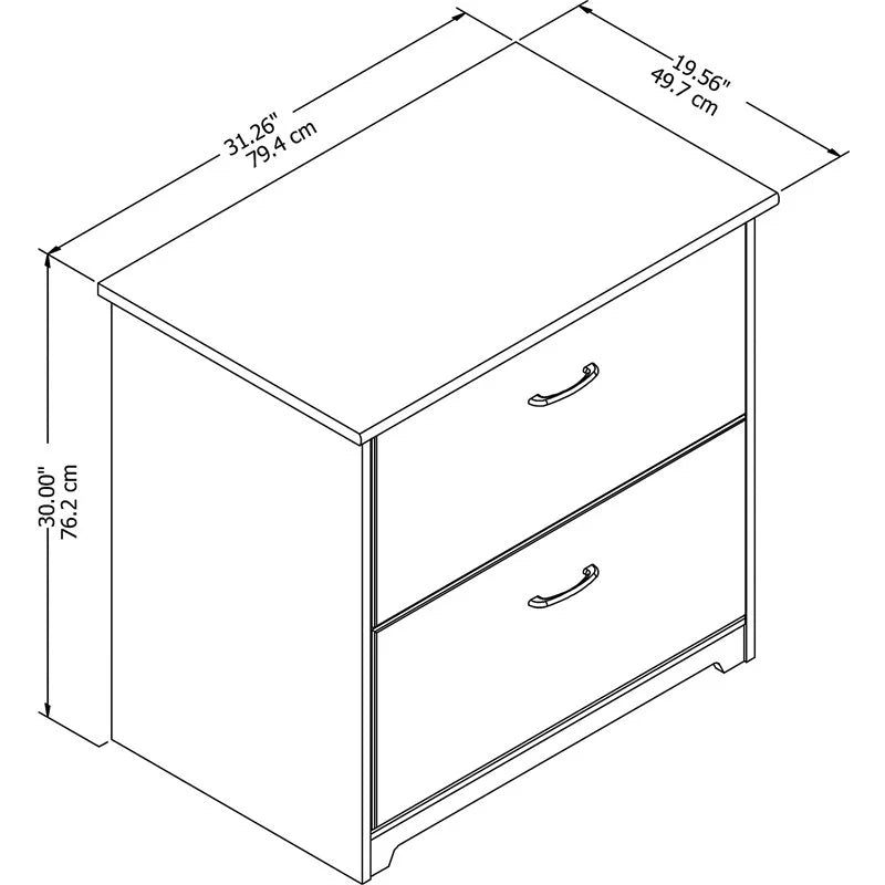 White 2 Drawer Wood Filing Cabinet Set of 2 S723281
