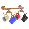 Wall Mounted 4 Coffee Mug Rack Brushed Bronze Y5585