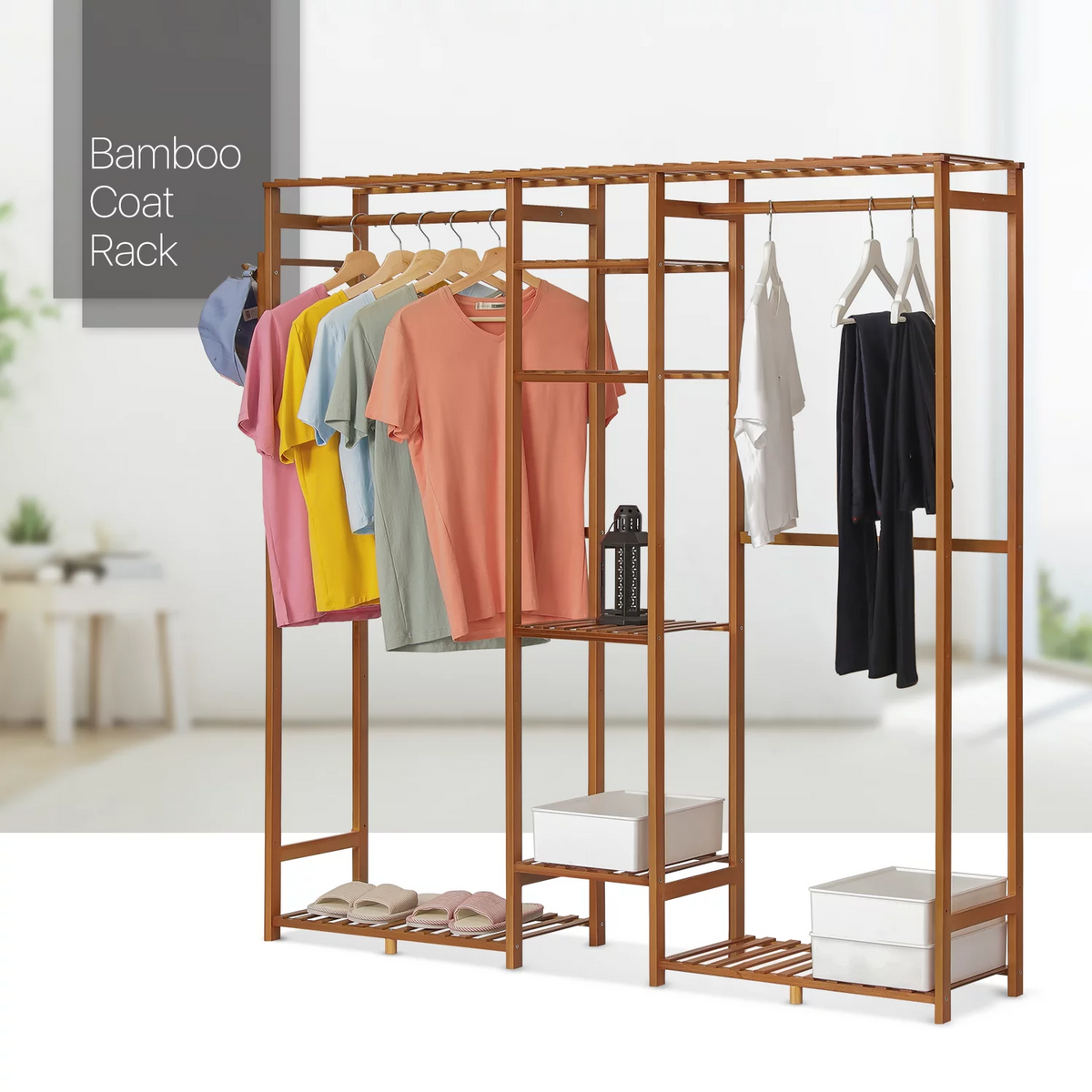 Bamboo 6 Tiers Coat Pants Rack X366707