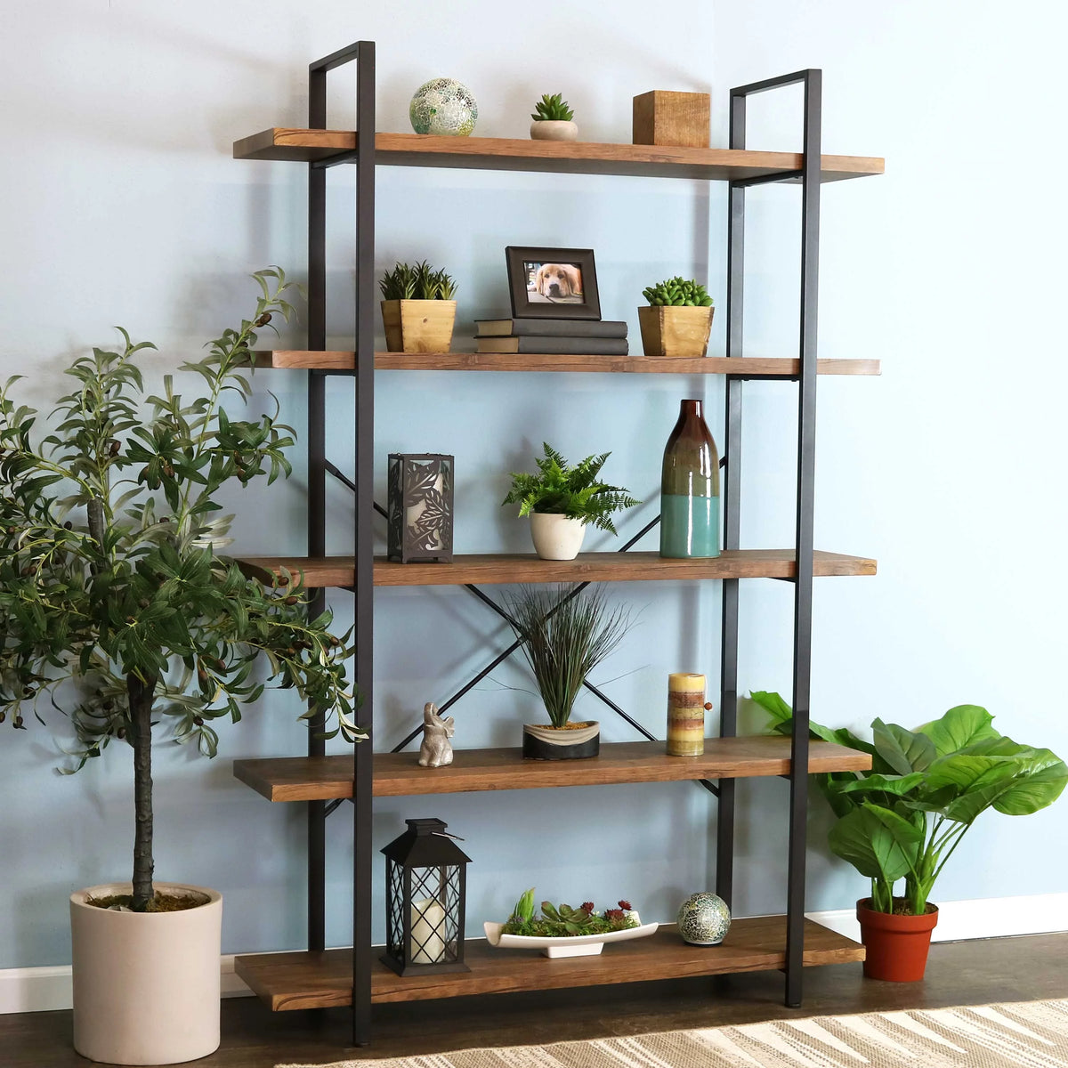 5 Shelf Wood Veneer Bookshelf K236583