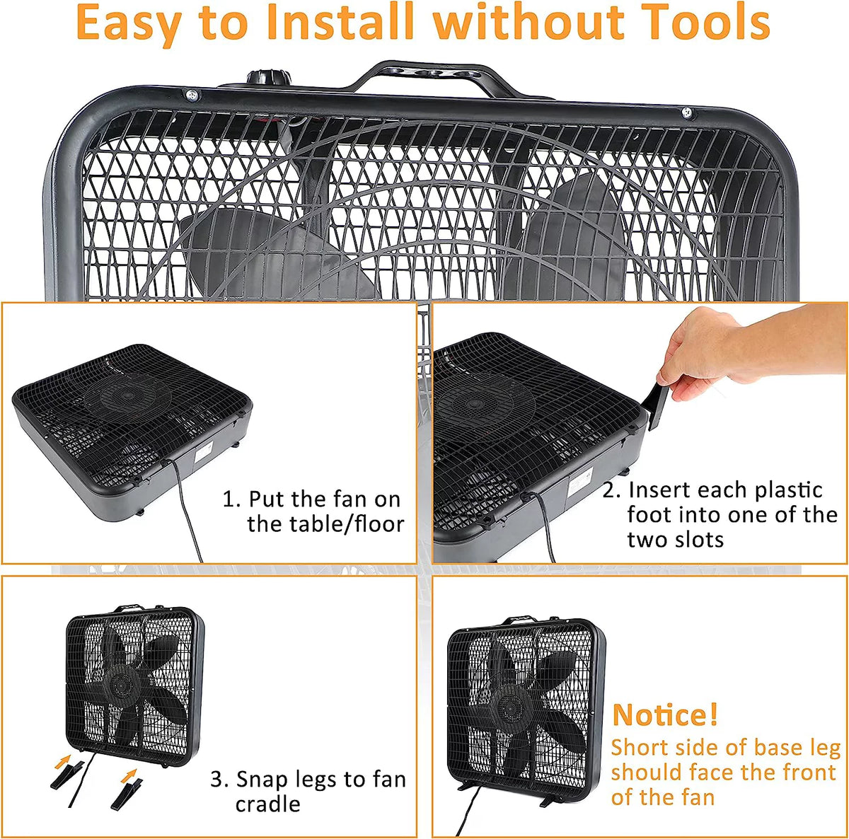 20" 3-Speed Black Box Fan K412515