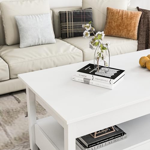 Lift Top Coffee Table with Hidden Compartment and Drawers P9248