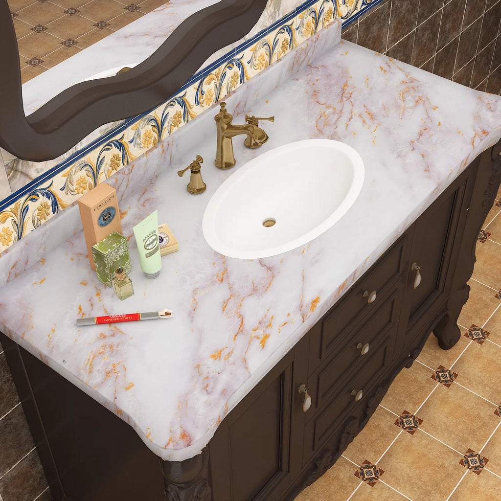 200" x 36" Marble Peel and Stick Waterproof Vinyl Wallpaper H283