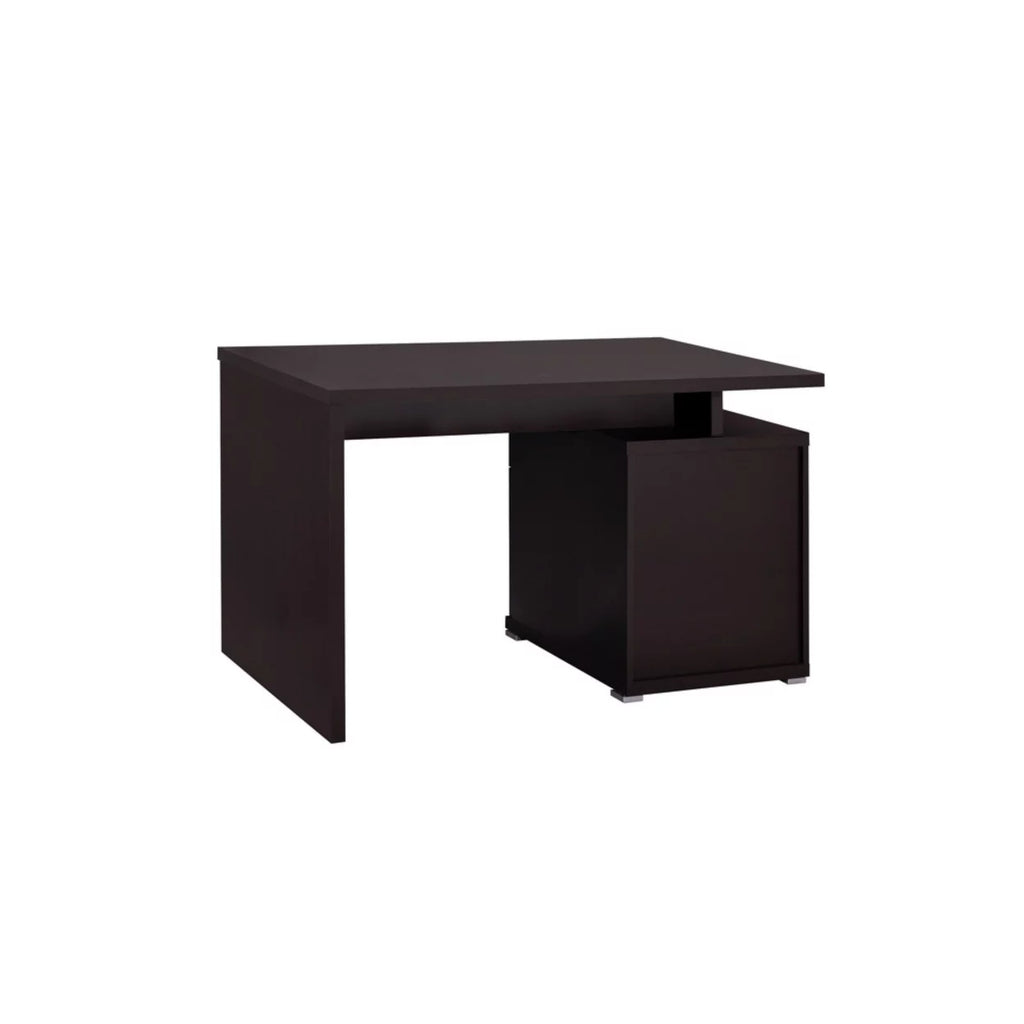 2-drawer Office Desk with Cabinet Cappuccino Q93786