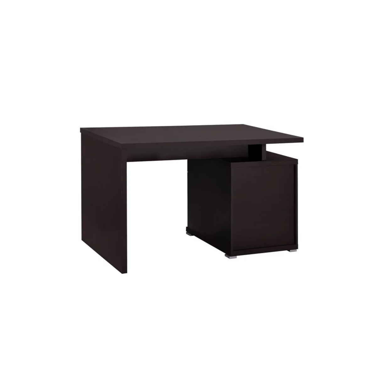 2-drawer Office Desk with Cabinet Cappuccino Q93786