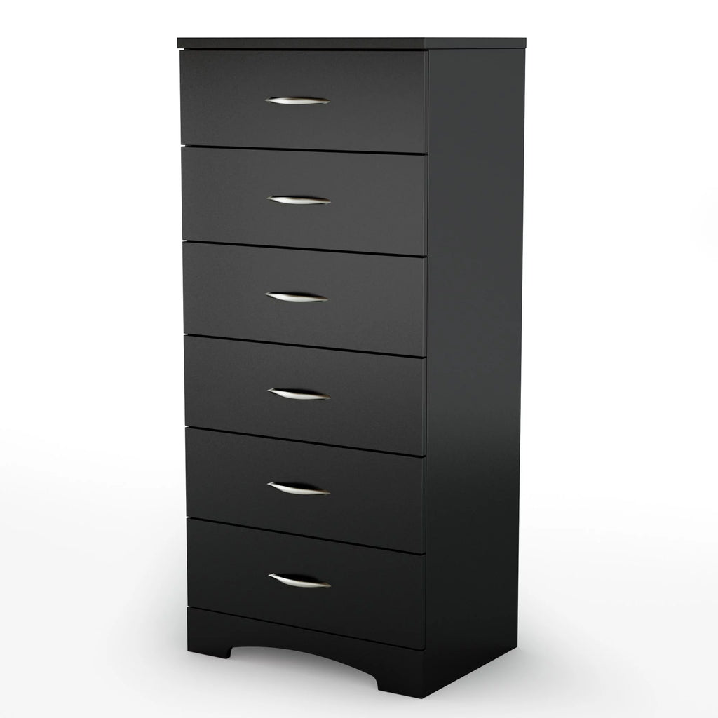 6 Drawer Pure Black Lingerie Chest C41167