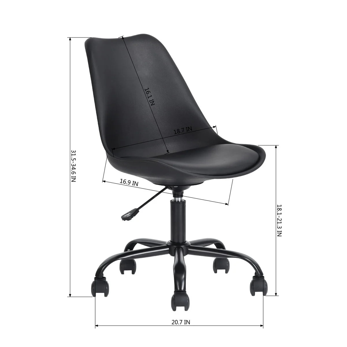 Black Adjustable Height Office Chair I8041
