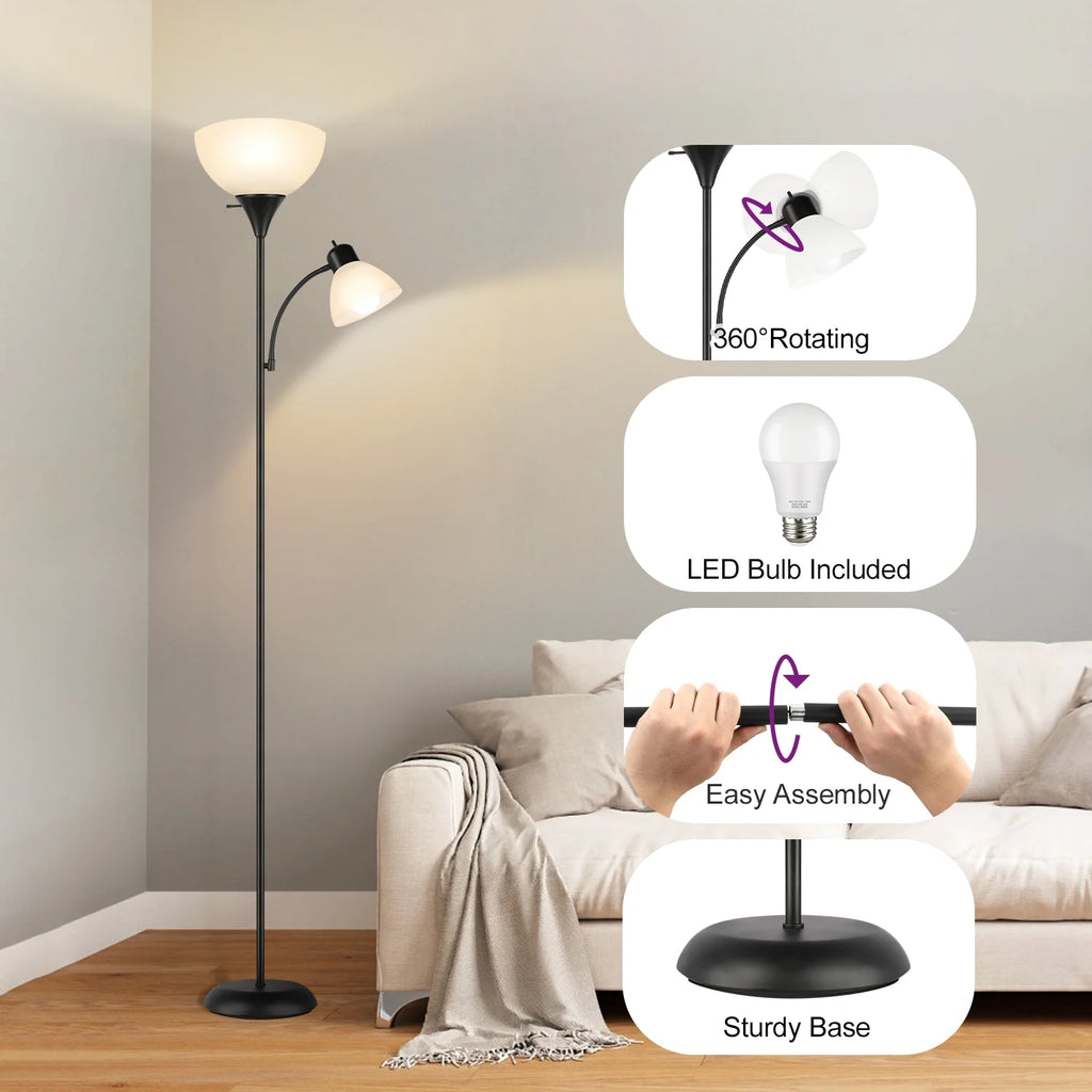 71" Torchiere Floor Lamp with Reading Side Light X134935