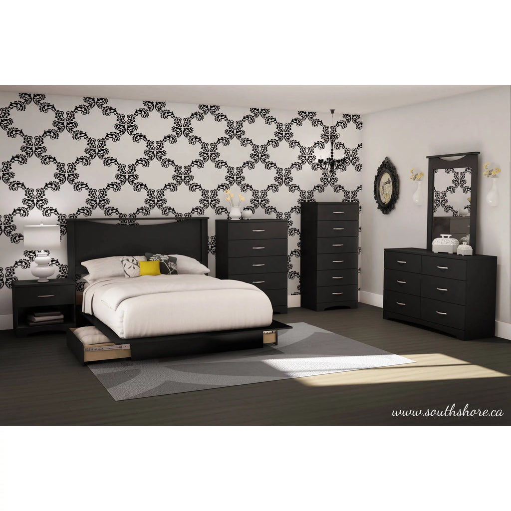 6 Drawer Pure Black Lingerie Chest C41167