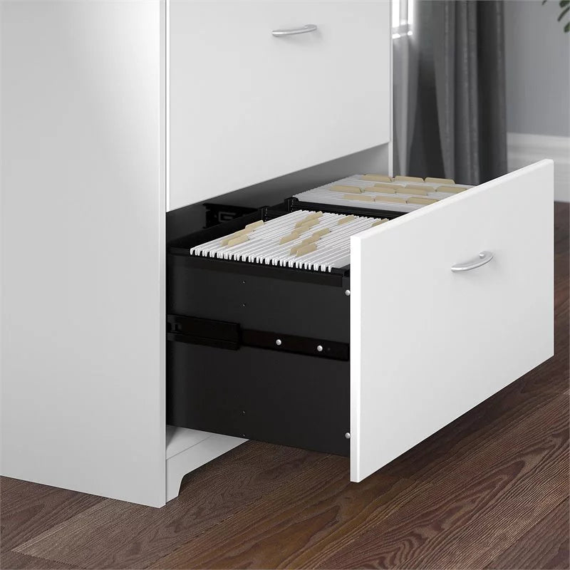 White 2 Drawer Wood Filing Cabinet Set of 2 S723281