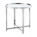 21.6 in. Mirrored Top Cross Legs End Table P6137
