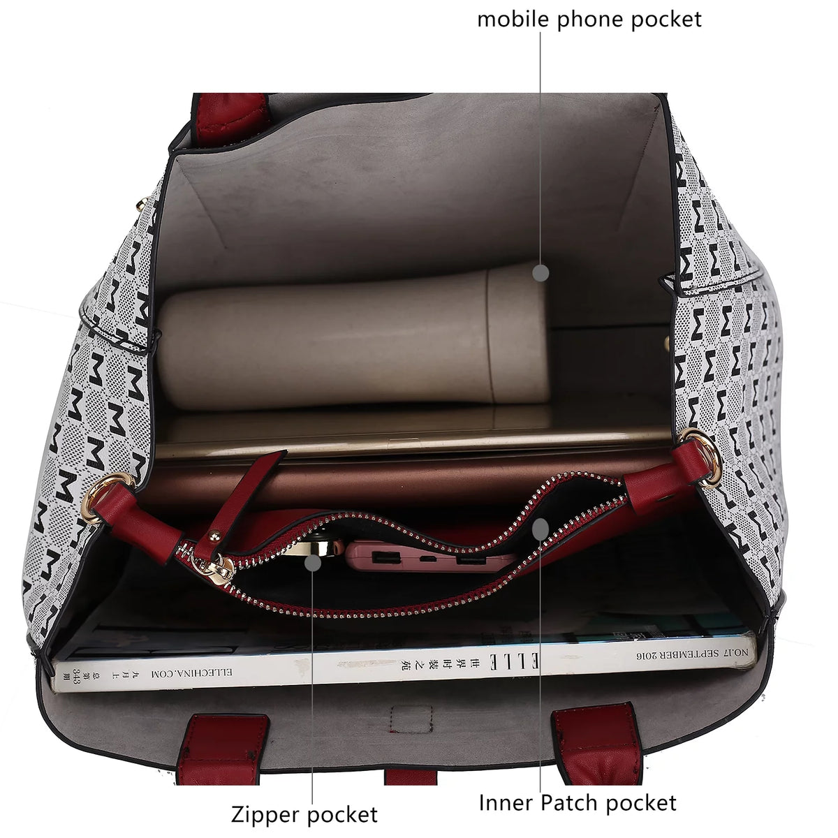 Satchel Handbag with Wallet 2 Pieces H53877
