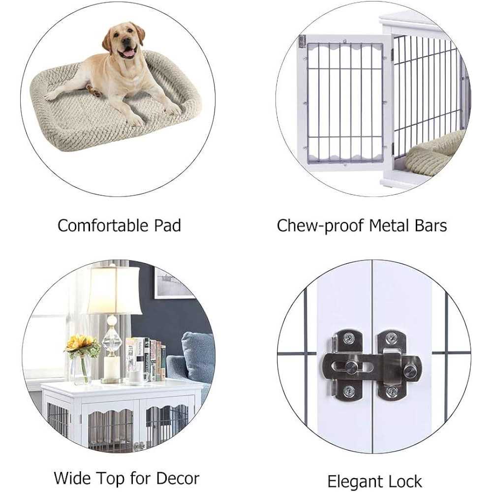 Wooden Dog Crate End Table with Cushion Q7317