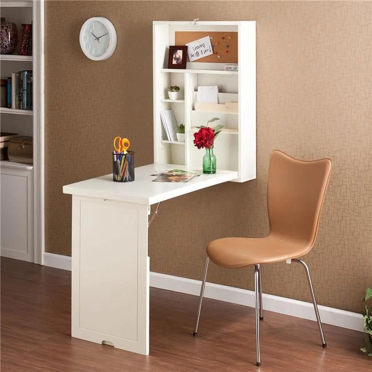 Antique White Fold Out Convertible Wall Mount Desk A328982