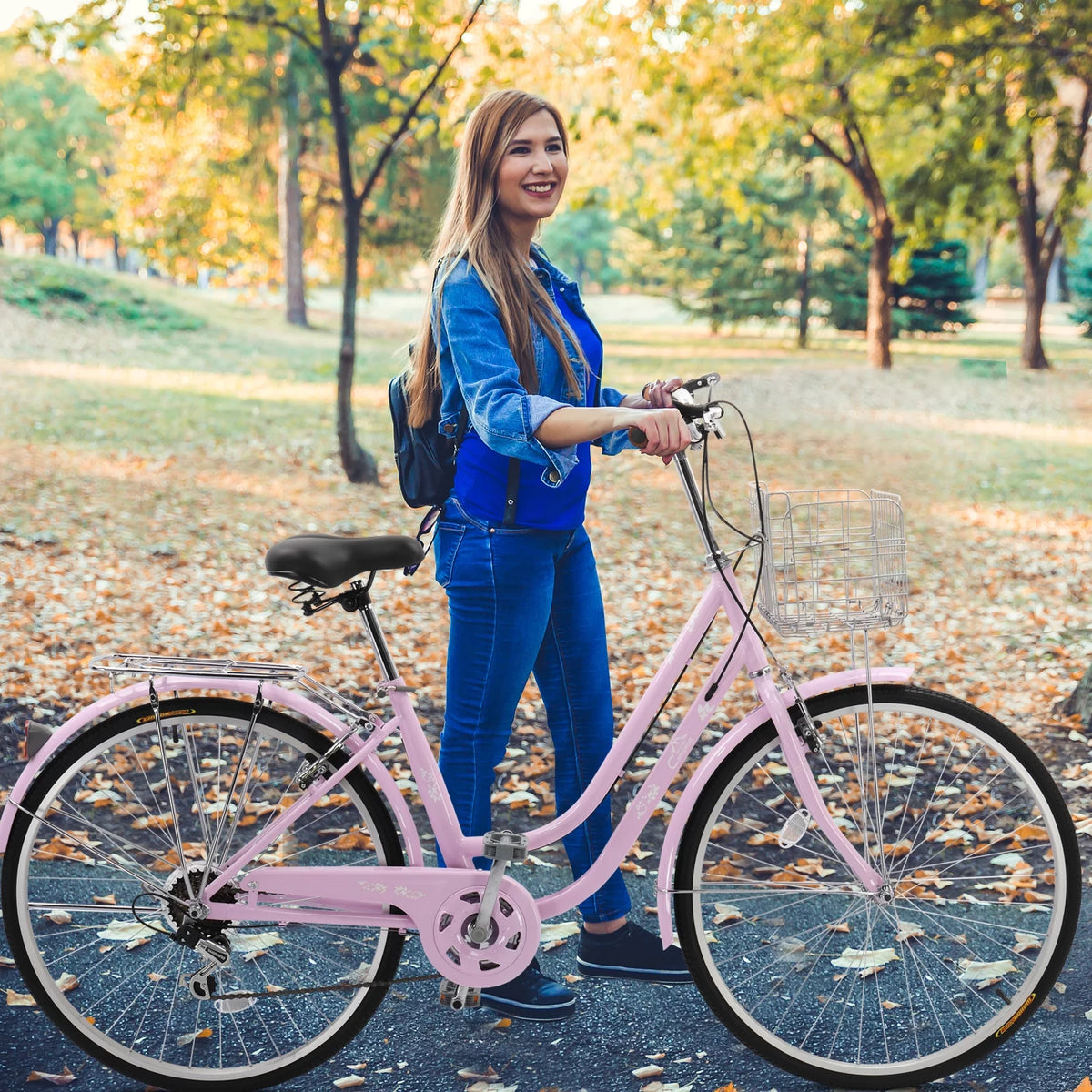 Pink 26in 7 Speed City Bike I178590