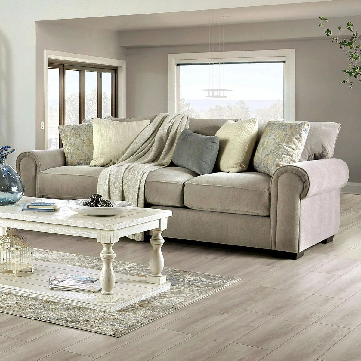 Gray Chenille Sofa C256179