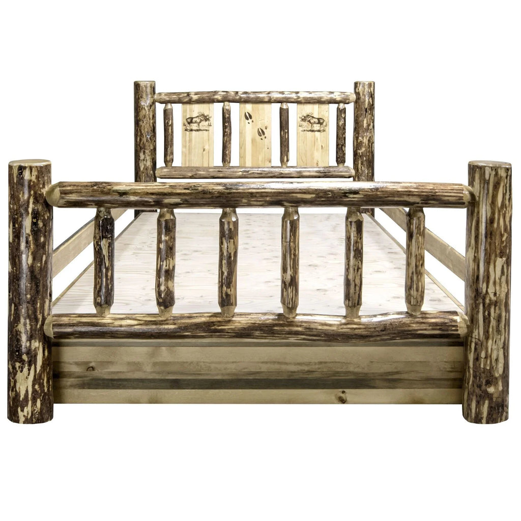 Brown California King Wood Storage Bed M96501